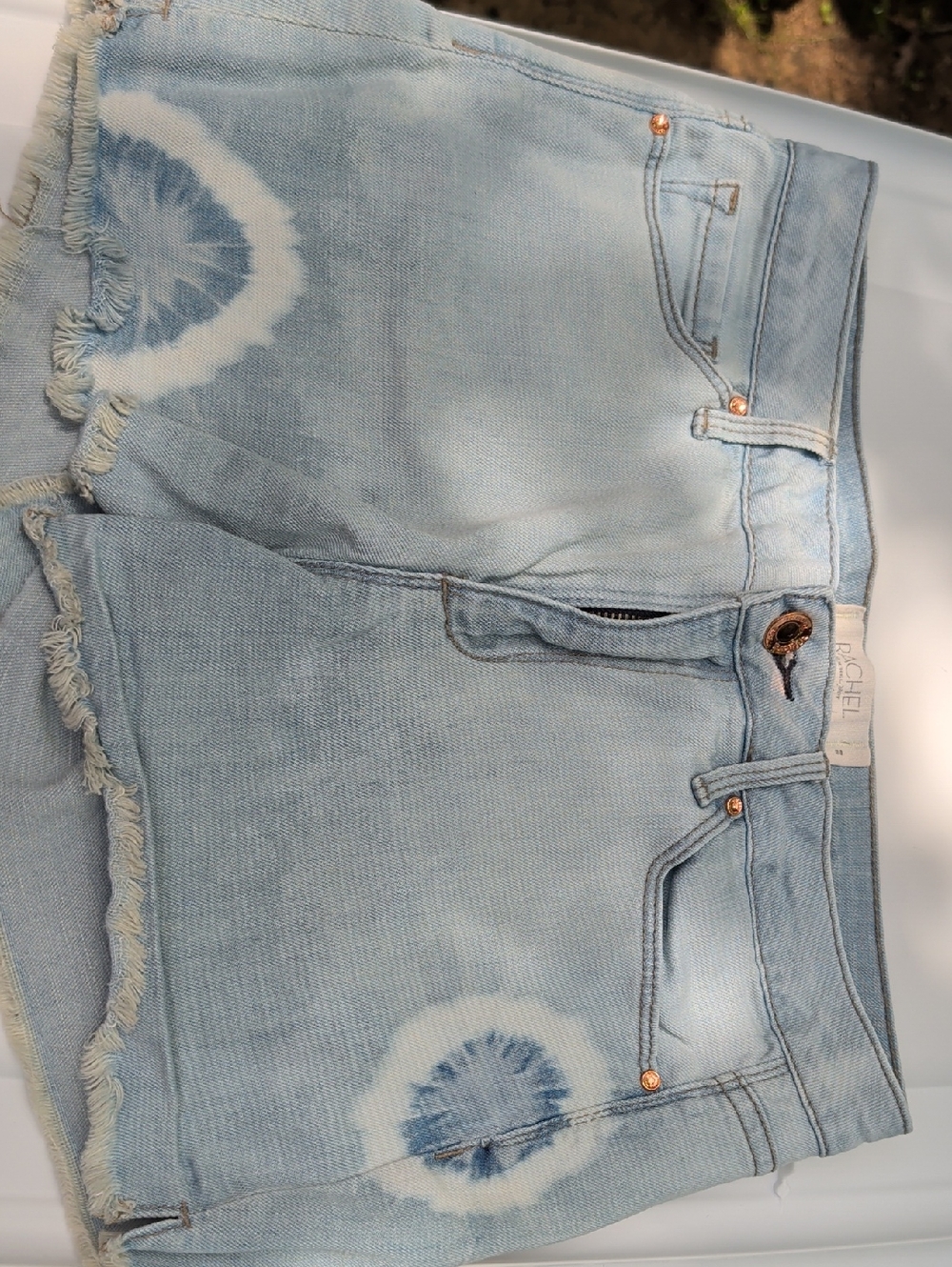Bohemian tie dye rough hem women's shorts size 28   RACHEL Rachael Roy Denim